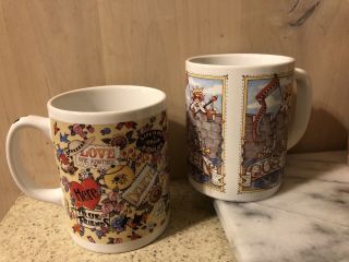 2 Vintage Mary Engelbreit Coffee Mugs - The Queen Of Everything & Collage
