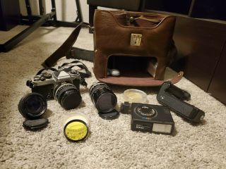 Vintage Nikon Fe 35mm Camera W/ Lenses Nikkor 135mm And 35mm