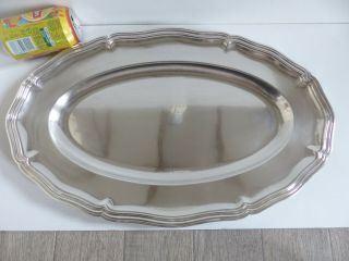 & Large Antique Christofle Silver Plate Serving Tray Platter 19 2/3 "