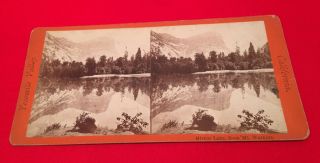 Yosemite Valley Cal Mirror Lake From Mt.  Watkins Stereoview " Reflections "