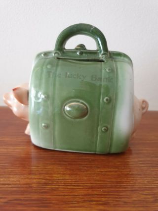 Antique German Pig Fairing Pig In Handbag Money Box The Lucky Bank