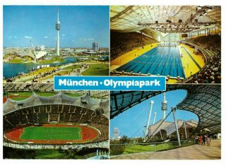 Munchen Olympiapark Munich Olympics 1972 Germany Rare Vintage Multiview Postcard