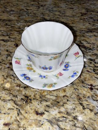 Vintage Old Royal Bone China Tea Cup And Saucer Floral England