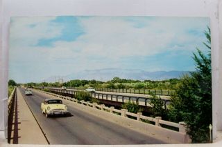 Mexico Nm Albuquerque Rio Grande River Us 66 Bridge Postcard Old Vintage Pc