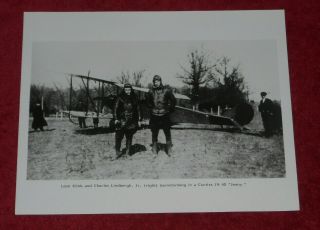 1924 Press Photo Charles Lindbergh & Leon Klink Barnstorming Curtiss Jn - 4d Jenny