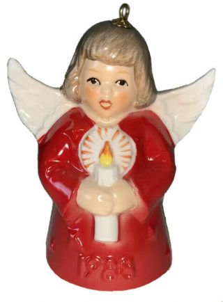 1988 Goebel Annual - Angel Bell - Christmas Ornament 13th Edition - - Red Dress