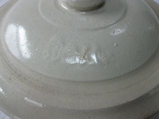 Antique Stoneware Salt Glaze 3 Gal Crock Lid 3