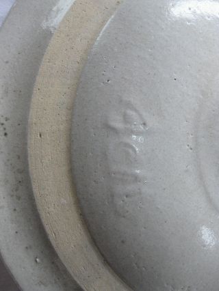 Antique Stoneware 4 Gallon Crock Lid Salt Glazed 2