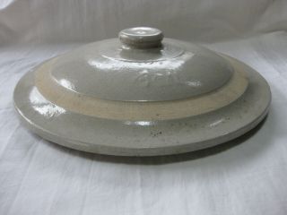 Antique Stoneware 4 Gallon Crock Lid Salt Glazed 3