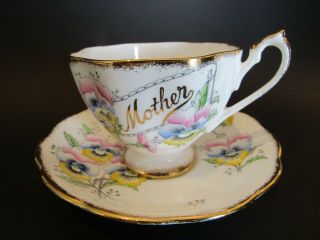 Vintage Queen Anne " Mother " Teacup And Saucer