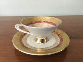 Winterling Bavaria Vintage Porcelain Tea Cup & Saucer Set - Red And Gold