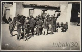Fq9 China Shanxi Linfen 山西臨汾 1930s Photo Chinese Men Street Scene