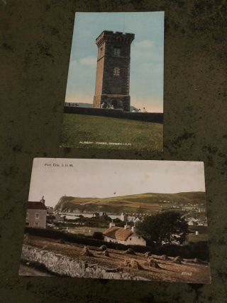 2 Old Vintage Isle Of Man Postcards.  Unposted