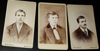 3 Cdv Photos Portraits Of Handsome Dapper Young Men All By Hertzog Nazareth Pa