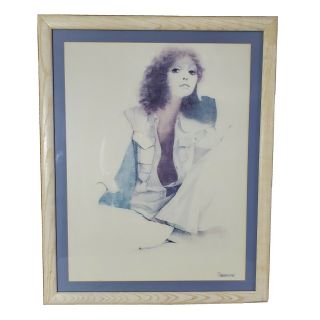 Vintage 1976 Rosamond " Simone " Summer Mood Lithographic Poster Art Print Framed