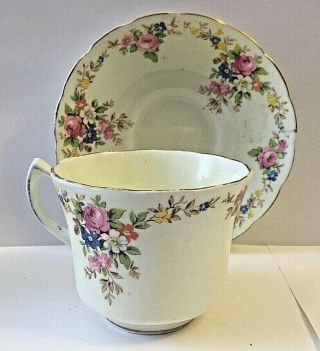 Antique Foley Fine Bone China Tea Cup & Saucer 1/7684 Florals