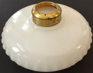Vintage White Milk Glass Drop In Table Top Oil Lamp Font Reservoir No Burner