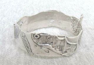 Vintage Modernist Solid Silver Sterling 925 Bangle Bracelet,  48gr.  Artcraft