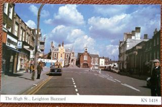 Leighton Buzzard,  Bedfordshire,  High Street,  Old Colour Postcard