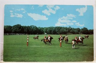 York Ny Long Island Polo Playing Bethpage State Park Postcard Old Vintage Pc