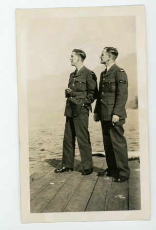 Handsome Guys In Profile In Military Uniforms Vintage Snapshot Found Photo
