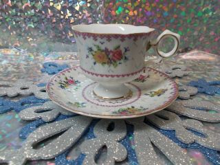 Vintage Enesco Tea Cup & Saucer Set Cross Stitch Pattern