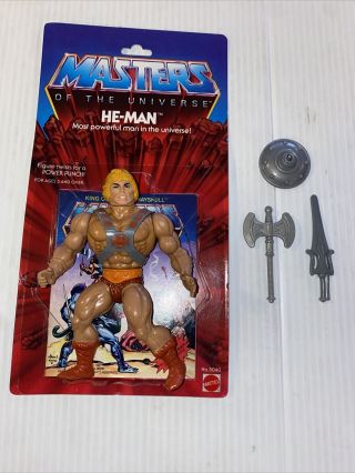 Vintage He - Man Figure 8 Back Card Masters Of The Universe 100 Complete