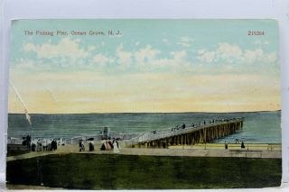 Jersey Nj Ocean Grove Fishing Pier Postcard Old Vintage Card View Standard