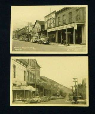 2 Vintage Rppc Street Scenes Of 1940 
