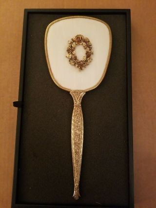 Antique Gold Finish Hand Mirror