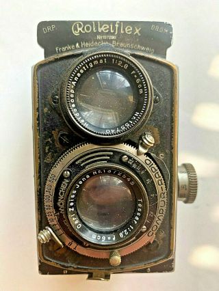 Antique Vintage Rolleiflex Camera Carl Zeiss Tessar 1:2.  8 Compur Rapid 2