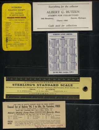 Group Of 10 Advertising Vintage Perforation Gauges E.  B.  Stirling,  Butzen,  Fabian
