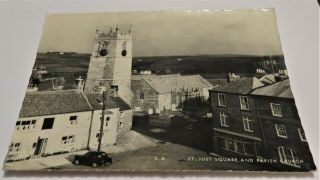 Vintage Postcard R/p A Frith View Of St Just Square And Parish Church