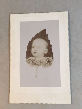 Vintage - Antique Cabinet Card Post Mortem Photo Of Baby With Eyes Open
