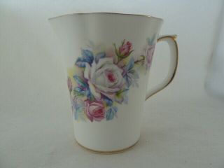 Duchess Bone China Mug Tall Cup Tea Coffee Flowers Rose Pink White Gold England