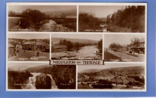 Old Vintage Rp Postcard Views Of Middleton In Teesdale County Durham