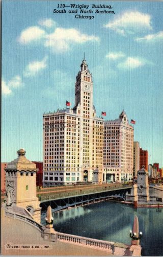 Wrigley Building Chicago Il Vintage Postcard - Linen