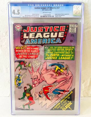 Justice League Of America 37 Cgc 4.  5 First Silver Age Mister Terrific 1965