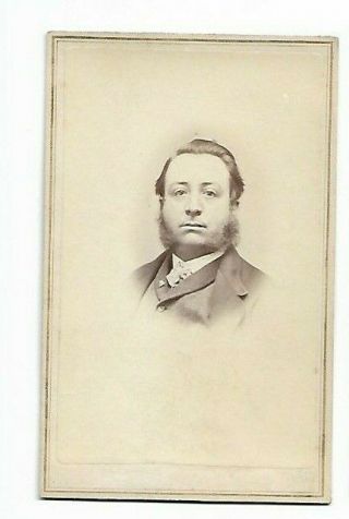 Vintage Cdv - Unidentified Man - Photo By George M Rice,  Worcester,  Ma (3052)