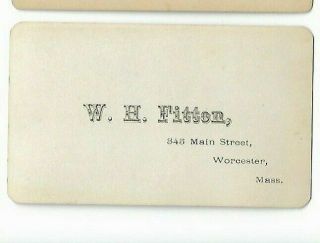 Vintage CDV - Unknown Woman by W H Fitton Photographer Worcester,  MA (2139) 2