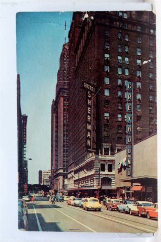 Illinois Il Chicago Hotel Sherman Randolph Street Postcard Old Vintage Card View