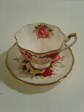 Queen Anne Lady Sylvia Cup And Saucer Pristine No Damage Gorgeous