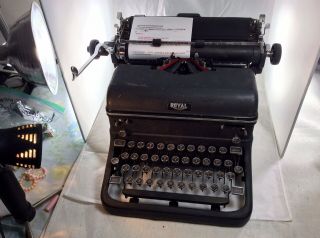 1940s Royal Kmm Typewriter Antique Vintage Black Glass Keys