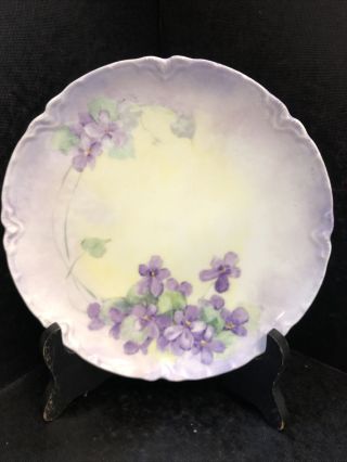 Haviland,  Limoges,  France Hand Painted Floral Plate Pale Colors