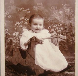 Victorian Antique Cabinet Card Photo Of An Infant Baby Girl