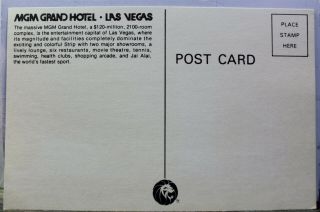 Nevada NV Las Vegas MGM Grand Hotel Postcard Old Vintage Card View Standard Post 2