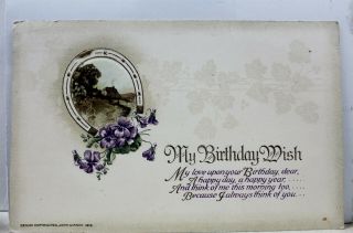 Greetings My Birthday Wish Always Think Of You Postcard Old Vintage Card View Pc