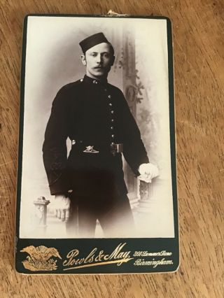 Gay Int Military Man Very Good Looking Artillery Birmingham 1880s Cdv Photograph