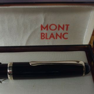 3923 Vintage Montblanc 344 Fountain Pen Gold Nib 14c 585 Celluloid Carey Case