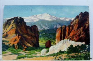 Colorado Co Pikes Peak Garden Of The Gods Postcard Old Vintage Card View Post Pc